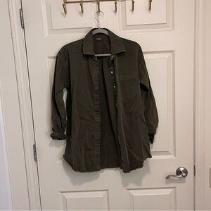 Aerie Khaki Button-Down Shirt